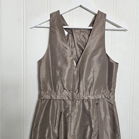J. Crew 100% Silk Dress Womens Size 4 Gracie Fawn Halter Taffeta Formal - Picture 8 of 14